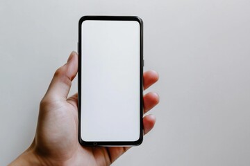 Hand Holding Smartphone Mockup Isolated created with Generative AI