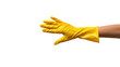 © Michael - Hands wearing a yellow latex glove on transparent background