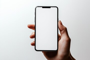 Hand Holding Smartphone Mockup Isolated created with Generative AI