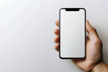 Hand Holding Smartphone Mockup Isolated created with Generative AI