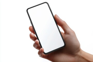 Hand Holding Smartphone Mockup Isolated created with Generative AI