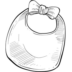 baby bib handdrawn illustration