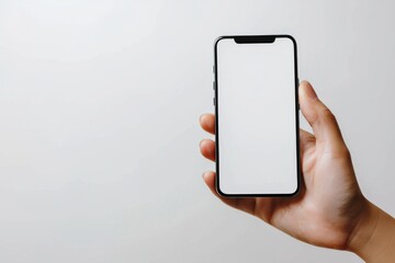 Hand Holding Smartphone Mockup Isolated created with Generative AI