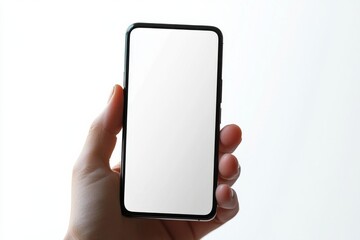 Hand Holding Smartphone Mockup Isolated created with Generative AI