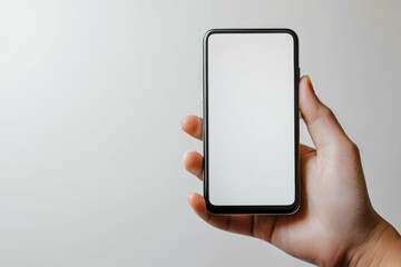 Hand Holding Smartphone Mockup Isolated created with Generative AI