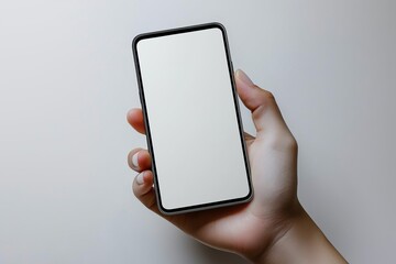 Hand Holding Smartphone Mockup Isolated created with Generative AI