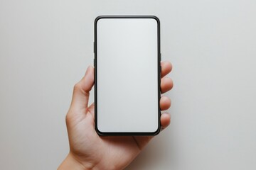 Hand Holding Smartphone Mockup Isolated created with Generative AI