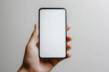 Hand Holding Smartphone Mockup Isolated created with Generative AI