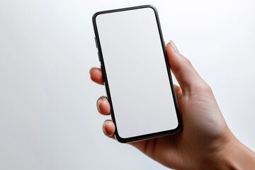 Hand Holding Smartphone Mockup Isolated created with Generative AI