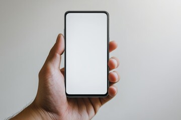 Hand Holding Smartphone Mockup Isolated created with Generative AI