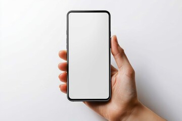 Hand Holding Smartphone Mockup Isolated created with Generative AI