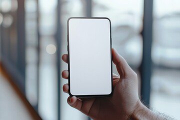 Hand Holding Smartphone Mockup Isolated created with Generative AI
