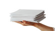 © Michael - Hand holding a stack of white papers on transparent background