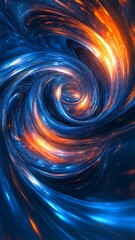 Sticker - Swirling abstract vortex with blue and orange hues