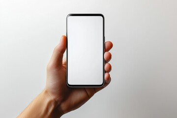 Hand Holding Smartphone Mockup Isolated created with Generative AI