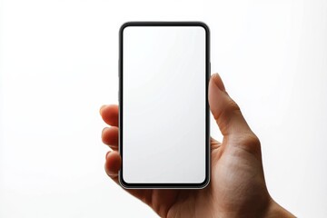 Hand Holding Smartphone Mockup Isolated created with Generative AI