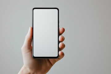 Hand Holding Smartphone Mockup Isolated created with Generative AI