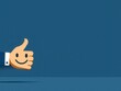 © CHONCHANOK PHOTO - A cheerful hand gesture featuring a thumbs up with a smiling face, symbolizing positivity and approval on a blue background.