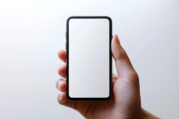 Hand Holding Smartphone Mockup Isolated created with Generative AI