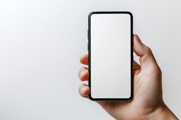 Hand Holding Smartphone Mockup Isolated created with Generative AI