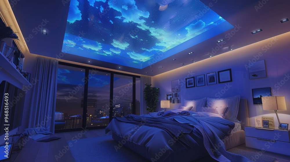 High tech home circadian rhythm lighting system with sky simulation ...