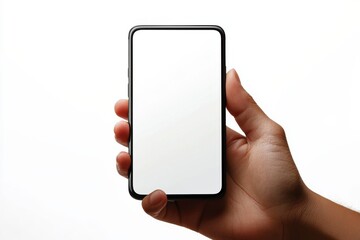 Hand Holding Smartphone Mockup Isolated created with Generative AI