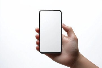 Hand Holding Smartphone Mockup Isolated created with Generative AI