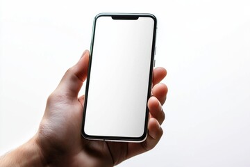 Hand Holding Smartphone Mockup Isolated created with Generative AI