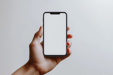 Hand Holding Smartphone Mockup Isolated created with Generative AI