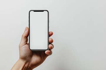 Hand Holding Smartphone Mockup Isolated created with Generative AI