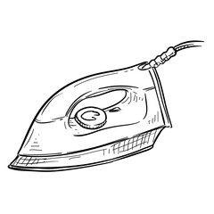 electric iron handdrawn illustration