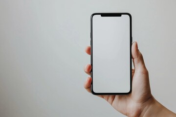 Hand Holding Smartphone Mockup Isolated created with Generative AI