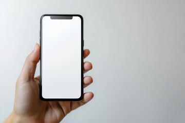 Hand Holding Smartphone Mockup Isolated created with Generative AI