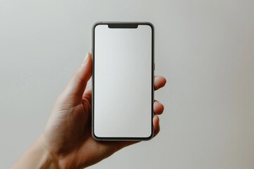 Hand Holding Smartphone Mockup Isolated created with Generative AI