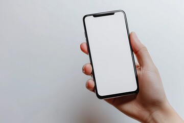 Hand Holding Smartphone Mockup Isolated created with Generative AI