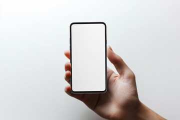 Hand Holding Smartphone Mockup Isolated created with Generative AI