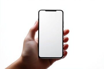 Hand Holding Smartphone Mockup Isolated created with Generative AI