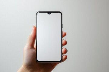 Hand Holding Smartphone Mockup Isolated created with Generative AI