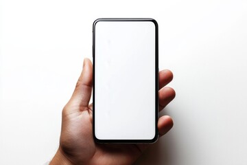 Hand Holding Smartphone Mockup Isolated created with Generative AI