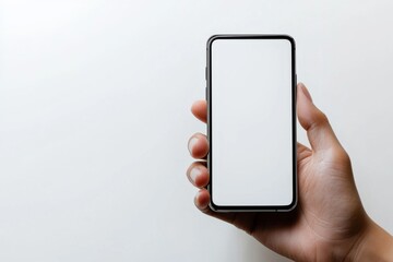 Hand Holding Smartphone Mockup Isolated created with Generative AI