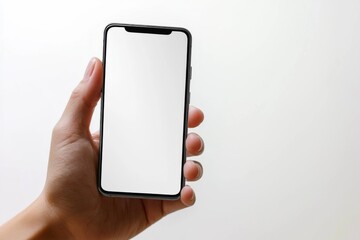 Hand Holding Smartphone Mockup Isolated created with Generative AI