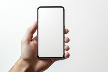 Hand Holding Smartphone Mockup Isolated created with Generative AI