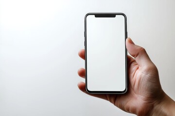 Hand Holding Smartphone Mockup Isolated created with Generative AI
