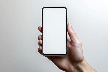 Hand Holding Smartphone Mockup Isolated created with Generative AI