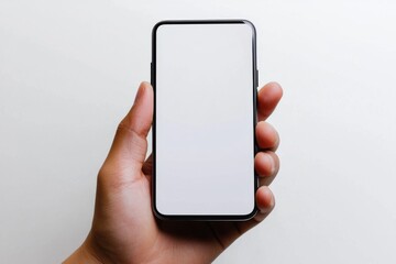 Hand Holding Smartphone Mockup Isolated created with Generative AI