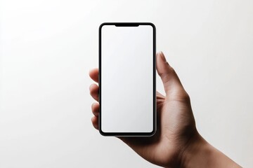 Hand Holding Smartphone Mockup Isolated created with Generative AI