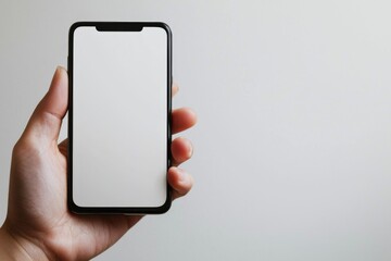 Hand Holding Smartphone Mockup Isolated created with Generative AI