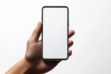 Hand Holding Smartphone Mockup Isolated created with Generative AI