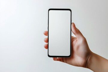 Hand Holding Smartphone Mockup Isolated created with Generative AI