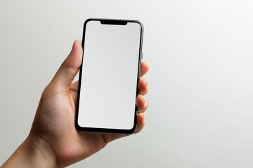 Hand Holding Smartphone Mockup Isolated created with Generative AI